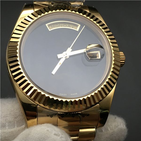 

2019 luxury mens daydate часы полных золотые часы стреловидность автоматического механизм сапфир оригинальной застежка наручные часы 41ммы, Slivery;brown