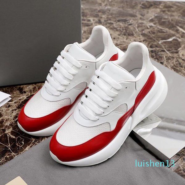 

oversized runner platform shoes in white green leather men shoes women casual shoes designer espadrilles luxury plate-forme sneakers l13, Black
