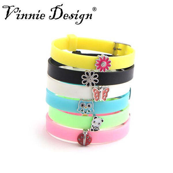 

colorful girls boys charm silicone bracelets wristbands as kids children's birthday christmas party gift, Golden;silver