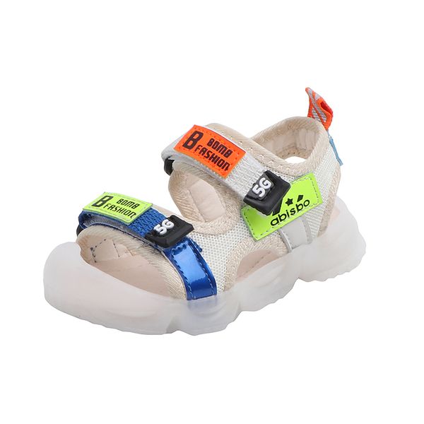 

mixed color kids boys girls sandals children soft bottom flat sandals little baby thick bottom beach shoes syy143, Black;red