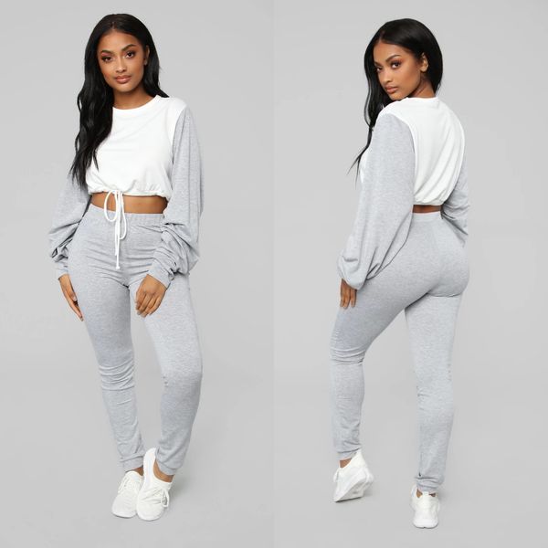 

women's lace up bodysuit two piece set, Gray