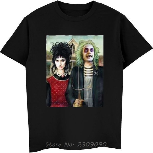 

beetlejuice никогда trust живой классический cult фильм фильм 1980 в tshirt мужчины хлопка с коротким рукавом футболка забавный тис harajuku, White;black