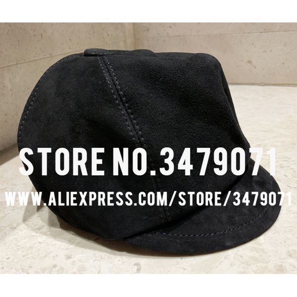

solid color women's quality hat elegant casual sheepskin hat hair winter, Blue;gray