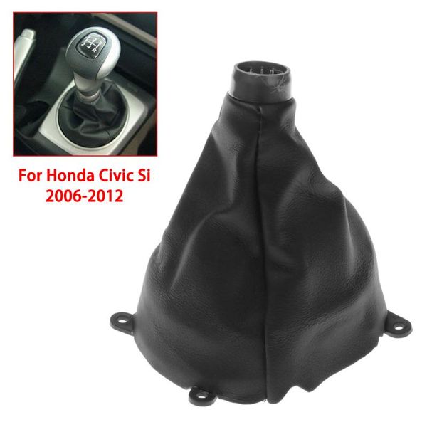 

manual gear shift boot pu leather black stitched for si 2006-2012