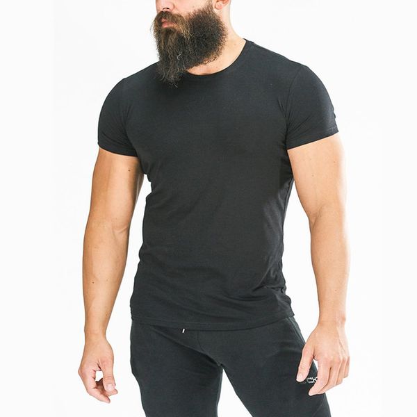 

new sports short-sleeved t-shirt men's workout clothes, Black;blue