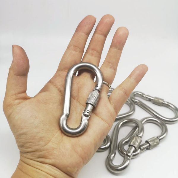 

10pcs m8 metal screw lock carabiner hook snap clip d-ring outdoor snap