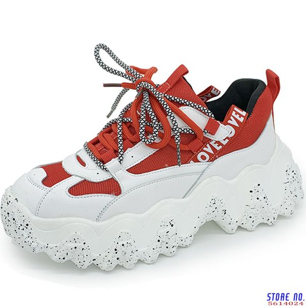 

height increasing women's mesh breathable platform sneakers 2020 new arrival famale chunky shoes trainers lady footwear, Black