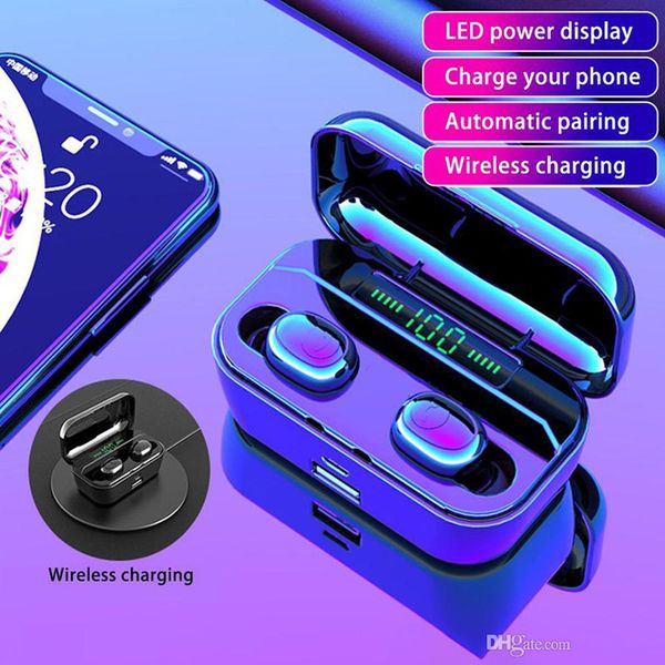 

g6s tws 3500mh 5.0 bluetooth wireless headphones dual wireless bluetooth earbuds stereo bass can charge phone with wireless charging case