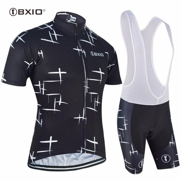

bxio brand black cycling clothing summer short sleeve bicycle clothing men 3d gel pad breathable cycling set ropa ciclismo, Black;blue