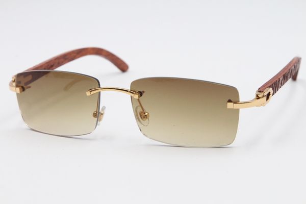 

wholesale rimless sunglasses ornamental decor wood frame glasses frame lenses designer mens women luxury size: 56-18-140mm, White;black