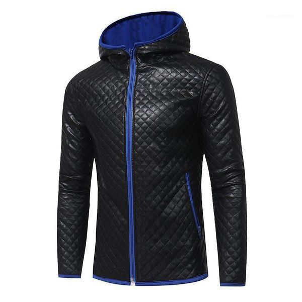 

coats hommes male colors contrast hooded warm slim fits jacket plaids design mens designer winter, Black;brown