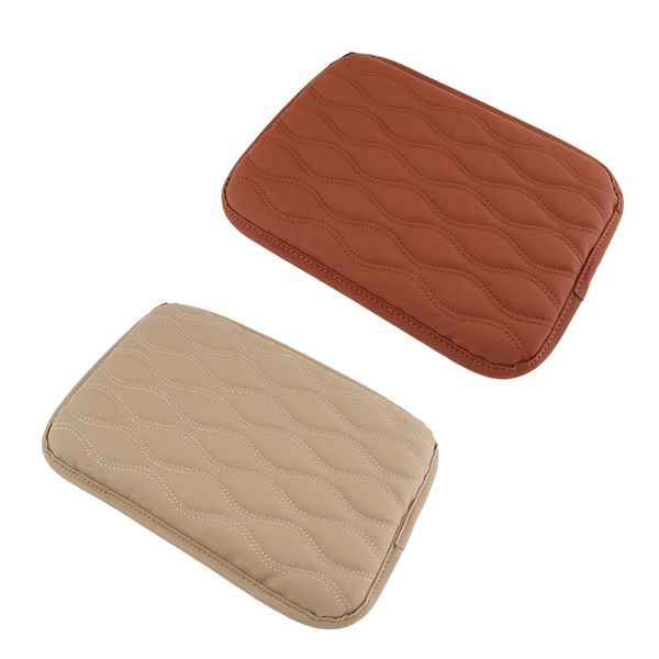 

car center console box armrest soft pad cover brown+beige