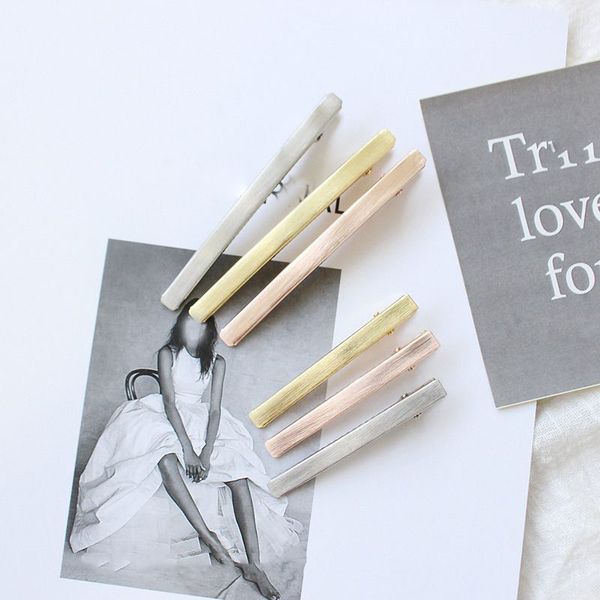 

new 3pcs retro brushed matte metal hairpins hair clips girls simple wild smooth hairclip barrettes headwear hair accessories