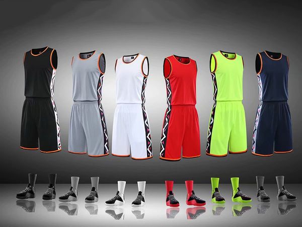 

мужчины пустой двухсторонний команда баскетбола униформа комплекты спортивной одежды, костюмы личность customized баскетбол наборы топы с шо, Blue;black