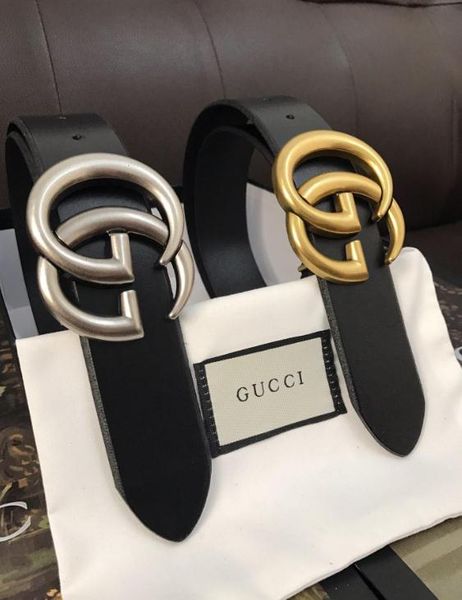 

2019women fashion designer belts with rhinestones for jeans ladies gold smooth buckle metal leather belt ceinture cuir femme, Black;brown