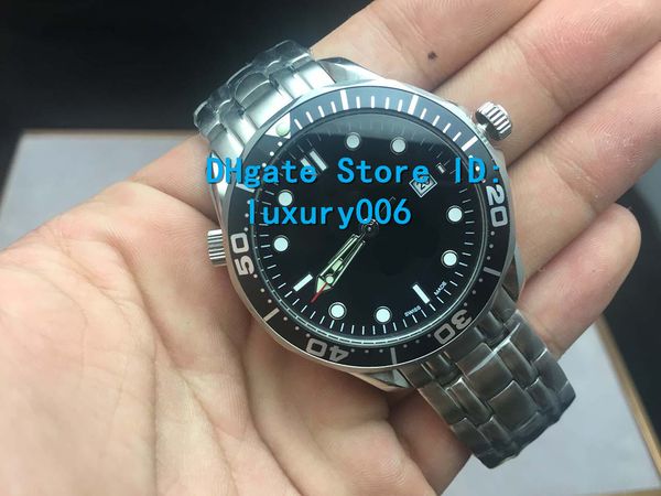 

selling watch black dial professional mens sprots watches 316l stainless steel automatic men's classic gentleman watches, Slivery;brown