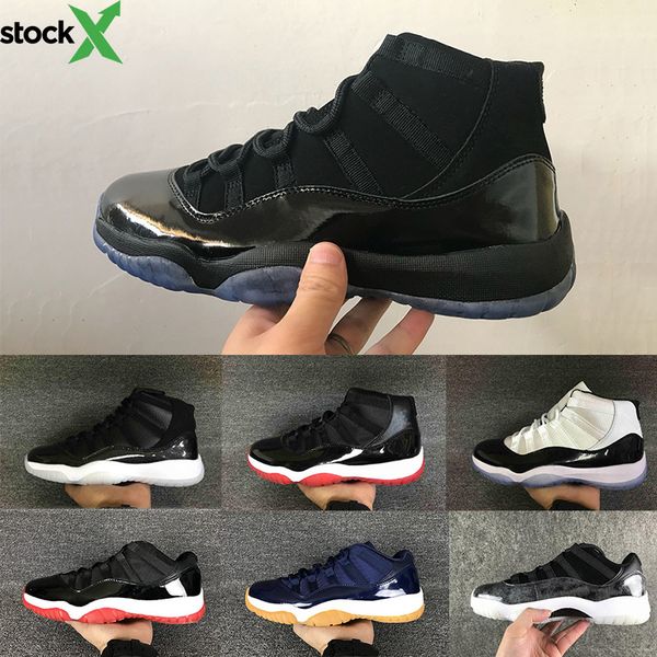 

blackout 11s 11 basketball shoes men women prom night gym red midnight navy space jam concord bred barons 11s sports shoes sneaker, Black
