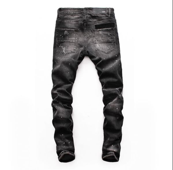 

classic designer trousers luxury designer jeans amiri mens jeans boutique fashion casual pants trend distressed jeans motorcycle trousers, Blue