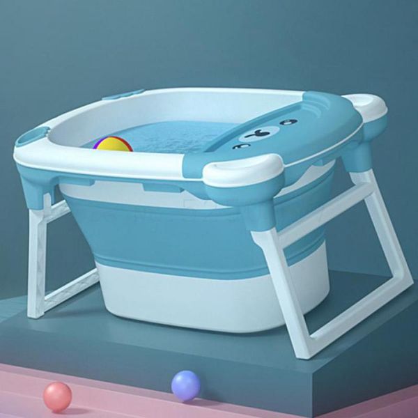 

children's bath barrel foldable baby bath barrel baby swimming household large thickened seatable