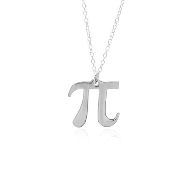 

science pi 3.14 math necklace pai symbol necklace mathematician teacher geometry jewelry gift for friends and classmates, Silver