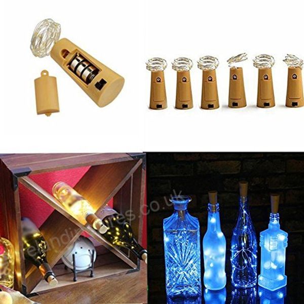 Wine Bottle Cork Lights 2m 20 Led Silver Wire Lights String Starry