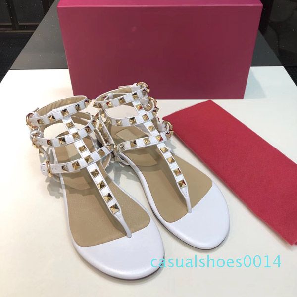 

zapatos mujer цвет заклепки шипастый гладиатор плоские женские сандалии камни шипованные флип сандалии большой размер дизайнерские женские д, Black