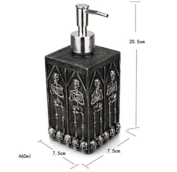 

460ml multi-faceted skull liquid bottle creative household square bathroom hand sanitizer bottle large capacity liquid soap dispenser