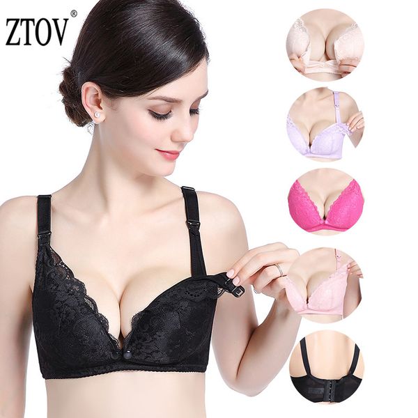 

ztov breastfeeding bra lace cotton maternity nursing bra for pregnant women wire pregnancy underwear intimates clothing, White