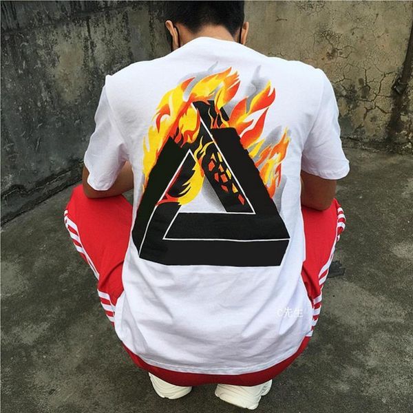 

sell men shirt designer summer t shirt men luxury palaces brand tshirt fashion star multicolored triangle printing tees cotton women top, White;black