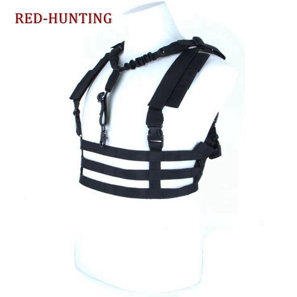 

army hunting vest profile chest rig tactical vest molle system low profile chest rig, Camo;black