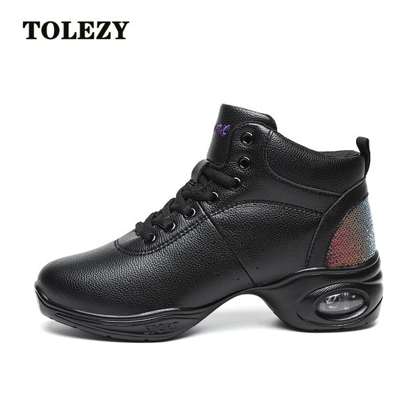 

grain leather modern dance jazz shoes soft outsole breathable dance sneakers woman chaussure de danse femme salsa shoes