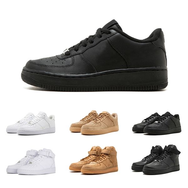 

nike air force 1 дизайнер og dunk 1 повседневная обувь для мужчин, женщин высокий низкий черный белый mens тренер женщин одна мода спортивна, Black