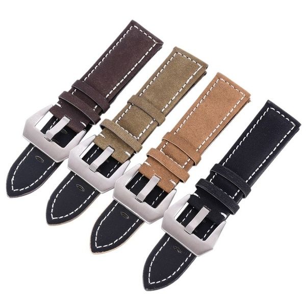 

retro genuine leather watch strap bracelets 18mm 20mm 22mm 24mm frosted leather watch band belt accessories for female male, Black;brown