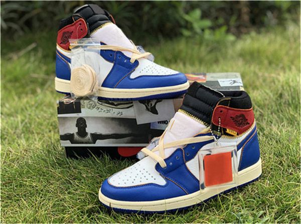 

2019 1 новый аутентичный union x high og nrg la los angeles blue toe varsity red storm s basketball man кроссовки с коробкой на открытом воз