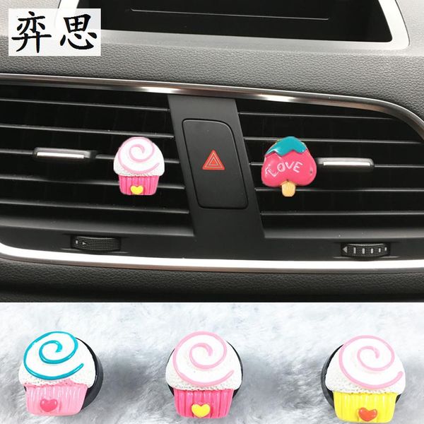 

lovely car air conditioner decorative perfume clip exquisite ice cream styling car perfume ladies styling decorative