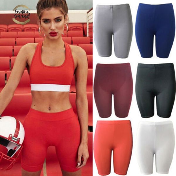 

new 2019 fashionable women girls student high waist jogging sporty short pants pure color casual pants, White;black