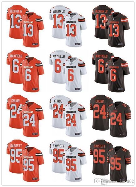 

Men cleveland 13 odell beckham jr 6 baker mayfield 95 myle garrett 24 nick chubb brown football jer ey brown orange white