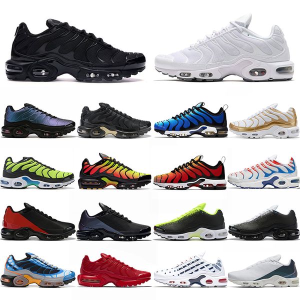 

tn plus se mens running shoes triple black white volt hyper blue red men trainers sneakers sports size 36-45, White;red