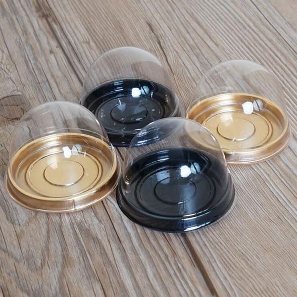 

eco-friendly 100pcs=50sets mini size plastic cupcake cake dome favor boxes container cake box wedding favors boxes supplies