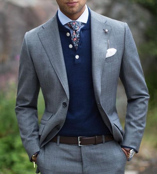 

custom made fashion notch lapel gray men wedding suits jacket groom mens suits slim fit tuxedos for business two pieces, White;black