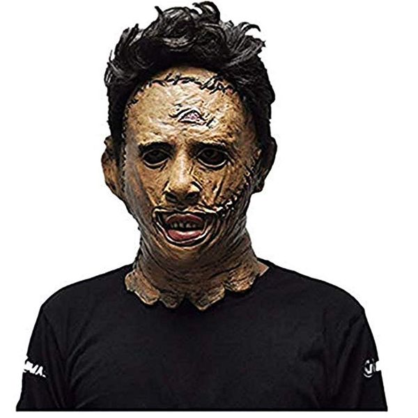 

halloween texas chainsaw mask props grudge ghost leather face mask realistic masquerade halloween murderer scary