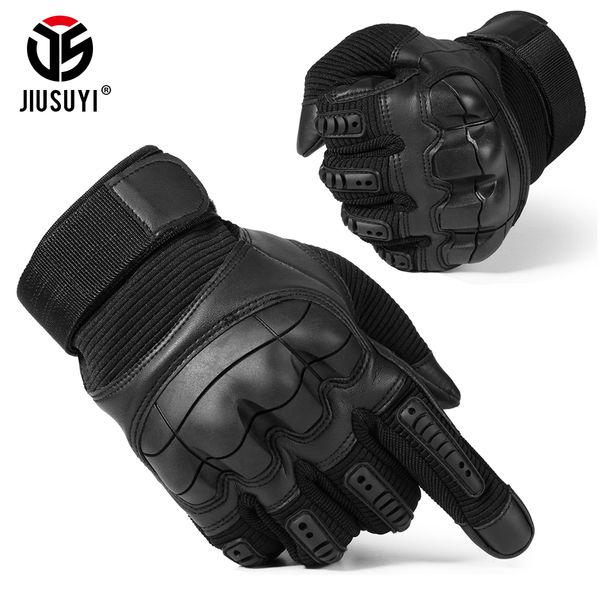 

touch screen military tactical rubber hard knuckle full finger gloves army paintball shooting airsoft bicycle pu leather for men t200610, Blue;gray