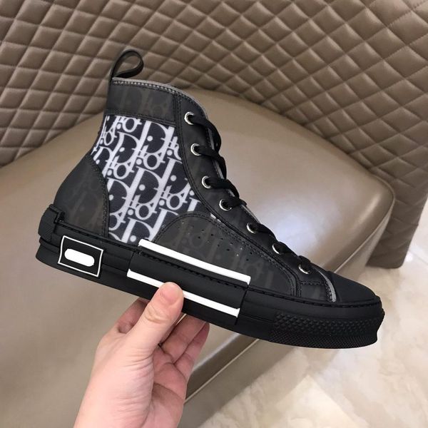 Compre Mens Diseñadores Zapatos B23 OBLICUOS Suela De Goma Altas Zapatillas De Deporte Superiores Los Hombres Negros De Plataforma Zapatos Corrientes y altas Zapatillas altas negros,patines hielo. de negros