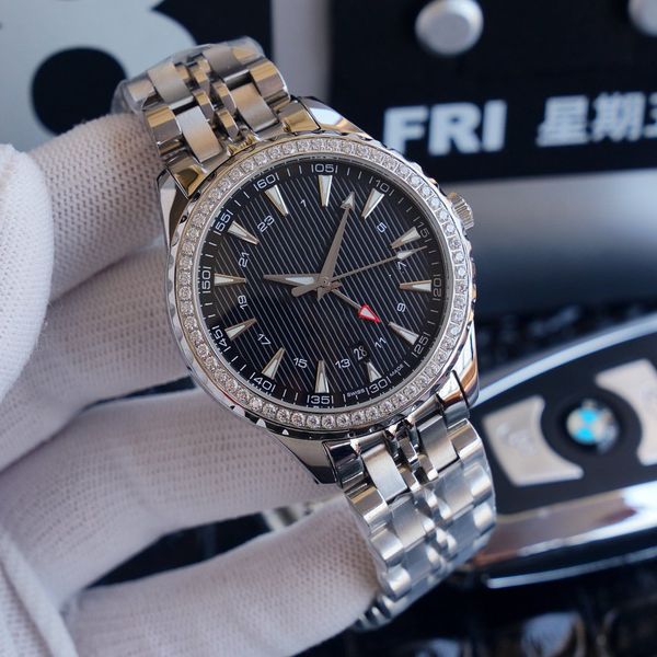 

men watches automatic movement 316l steel sreap 4 hand wristwatch 41mm mechanical watch for men, Slivery;brown