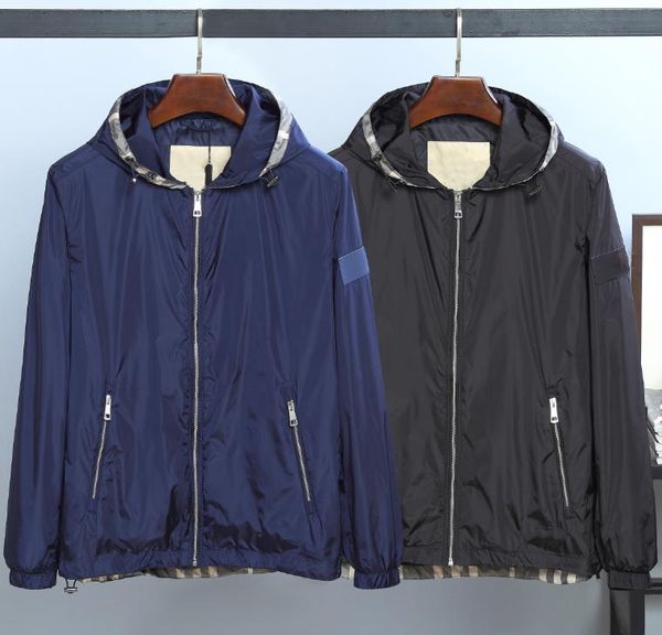 

19 mens high end fashion brand jacket burberri custom mens designer jackets tide brand letters embroidery logo leisure jackets, Black;brown