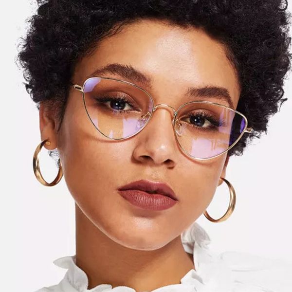 

transparent frame cat eye glasses women's classic clear lens eyeglasses vintage brand fashion glasses frames, Black