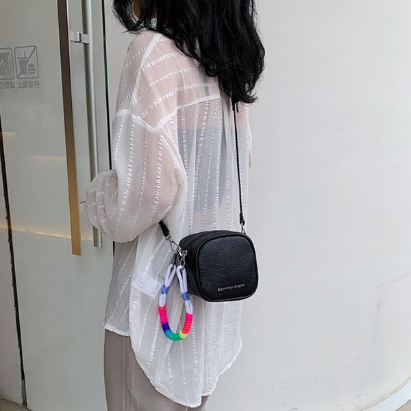 

women's messenger bag fashion flip pure-colour crossbody bag zipper cover retro shoulder purse flap shoulder bags