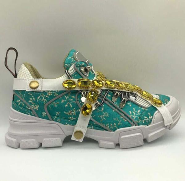 

flashtrek designer shoes with removable crystals mens sneaker fashion designer womens shoes casual sneakers l14, Black