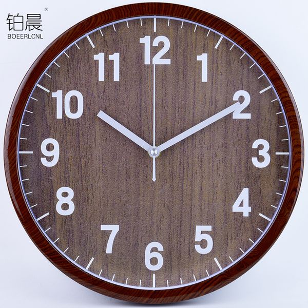

hanging clock living room mute clock bedroom wood pocket watch modern simple watch creative fashion quartz wall