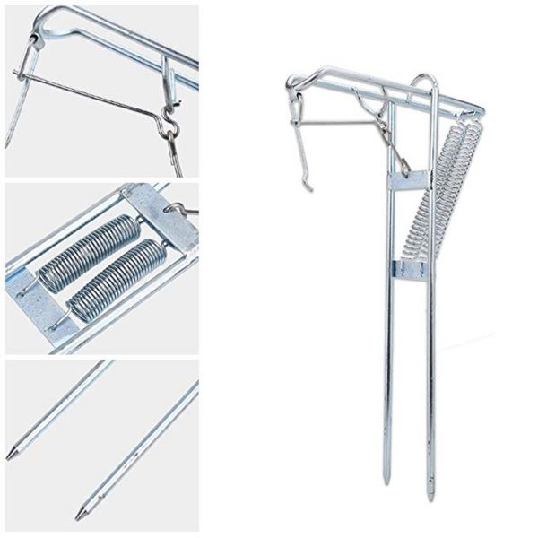 

new full stainless steel automatic spring fishing rods holders, adjustable sensitivity folding fishing bite bracket
